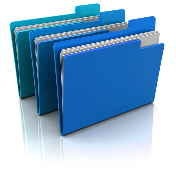 Niebieski folderów — Zdjęcie stockowe