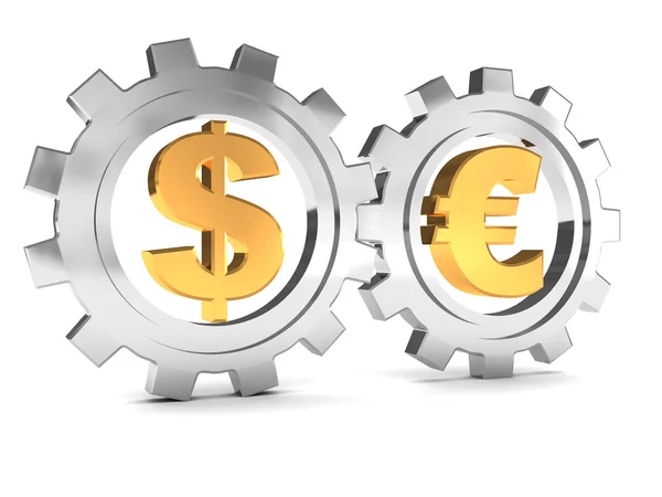Dollar en euro samenwerking — Stockfoto