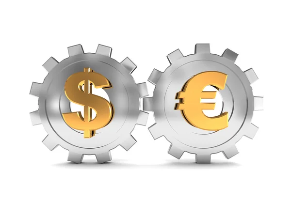 Dollarn och euron system — Stockfoto