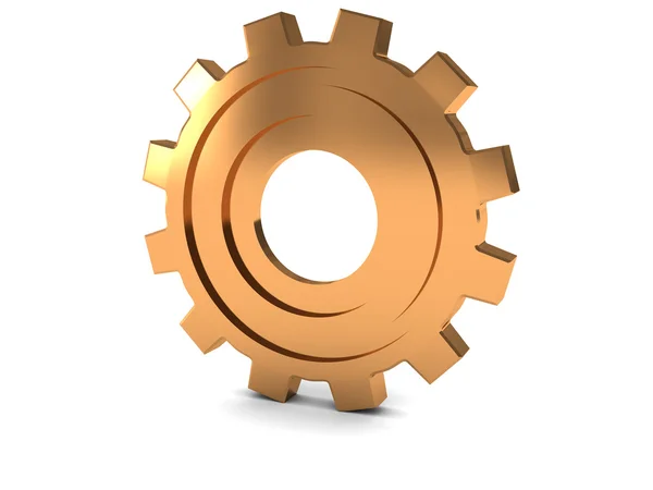 Gele metal gear wheel — Stockfoto