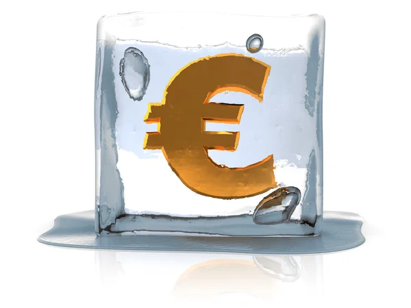 Euro congelado — Fotografia de Stock