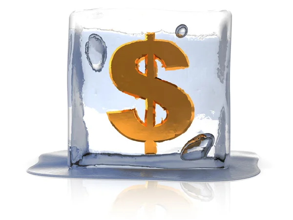Frozen dollar — Stock Photo, Image