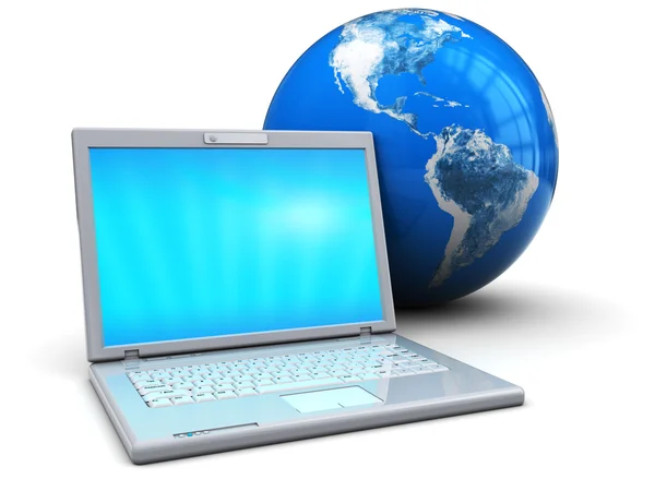 Komunikacji laptop — Zdjęcie stockowe