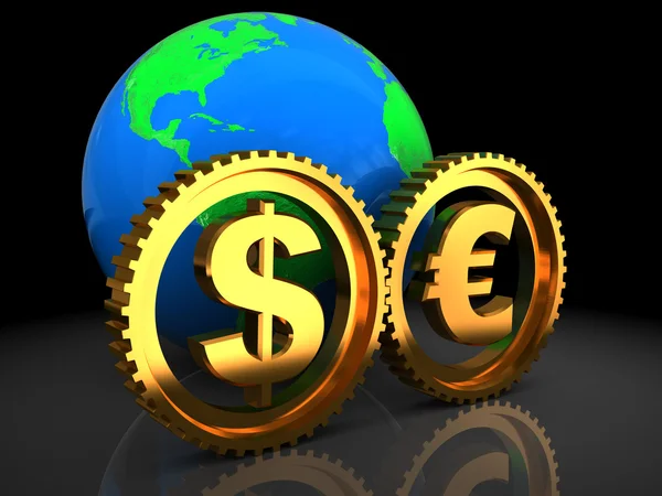 Sistema euro y dólar — Foto de Stock