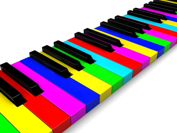 Kleurrijke piano toetsen — Stockfoto