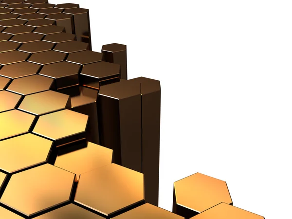 Golden hexagons background — Stock Photo, Image