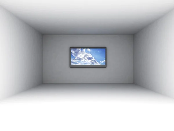 Άδειο δωμάτιο με τηλεόραση — Φωτογραφία Αρχείου