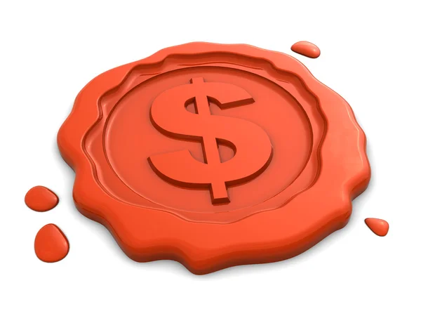 Wax seal with dollar sign — Stockfoto