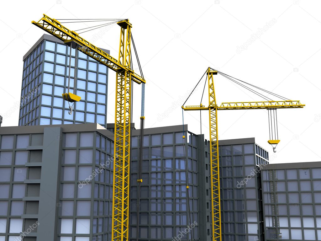 Cranes and buildings
