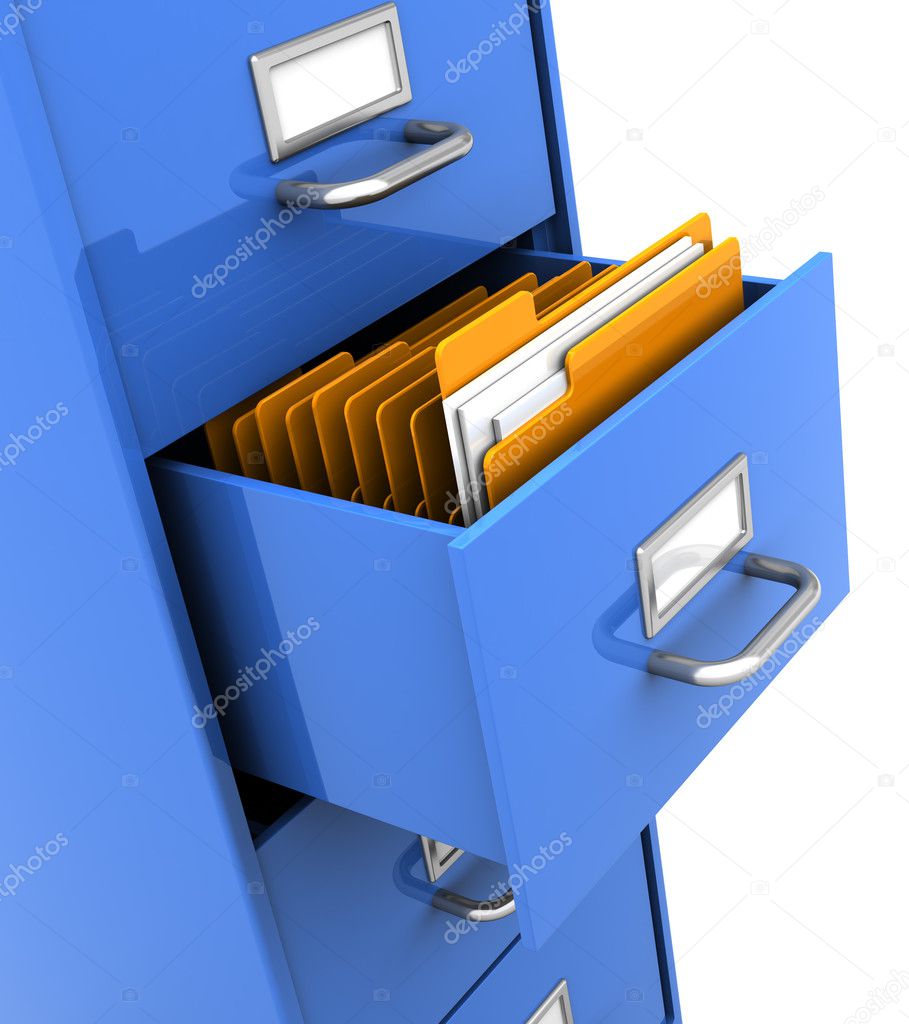 Shelf with folders