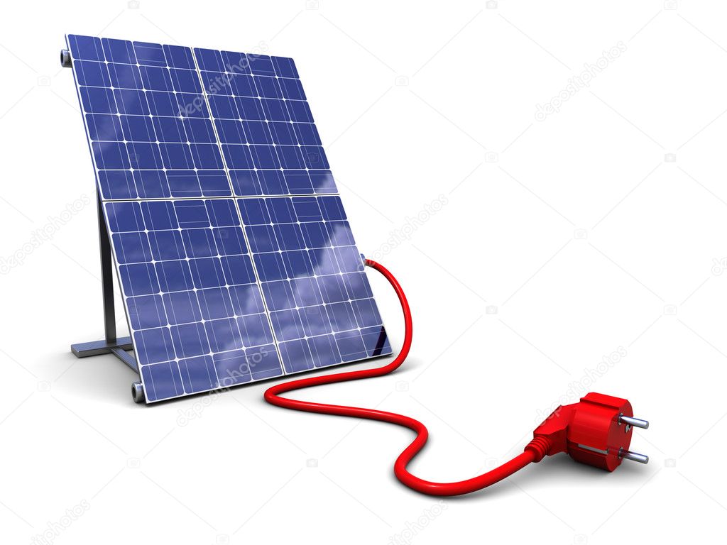 Solar panel with power plug