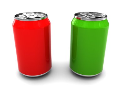 Two alluminum cans clipart
