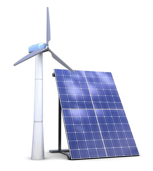 Zonne- en windenergie — Stockfoto