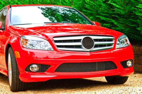 Červené luxusní auto — Stock fotografie