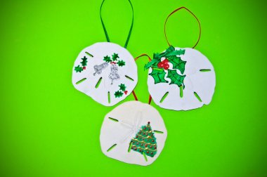 Sand Dollars Christmas Decorations clipart