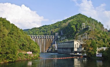 Hydroelectric Dam in the Mountains clipart