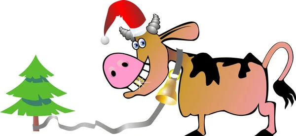 Christmas bull — Stock Vector