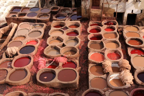 摩洛哥Fez的制革厂 — 图库照片