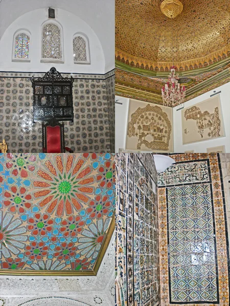 Quattro fotografie di un interno di un museo di Bardo, Tunisi . — Foto Stock