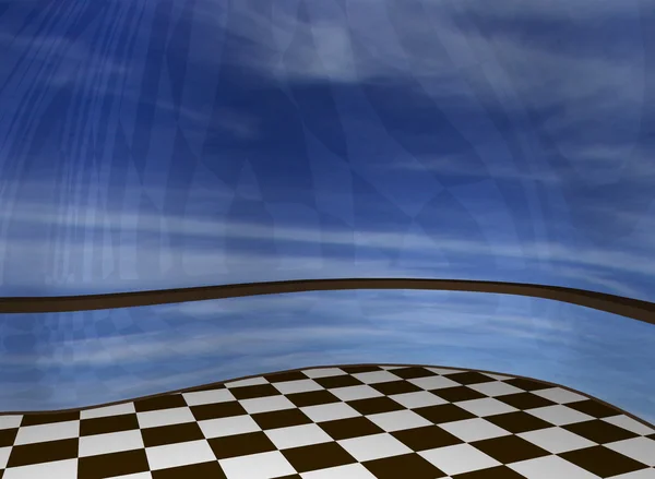 Specchio stanza con un pavimento a scacchi . — Foto Stock