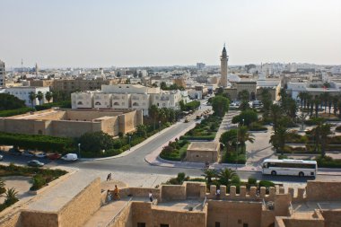 Kind on the city of Monastir from a fortress of Ribat. clipart