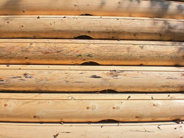 Naplók a fából készült ház építése. — Stock Fotó