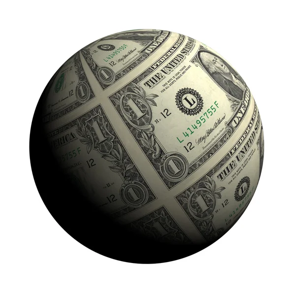 Planeta dólar sobre un fondo blanco . — Foto de Stock