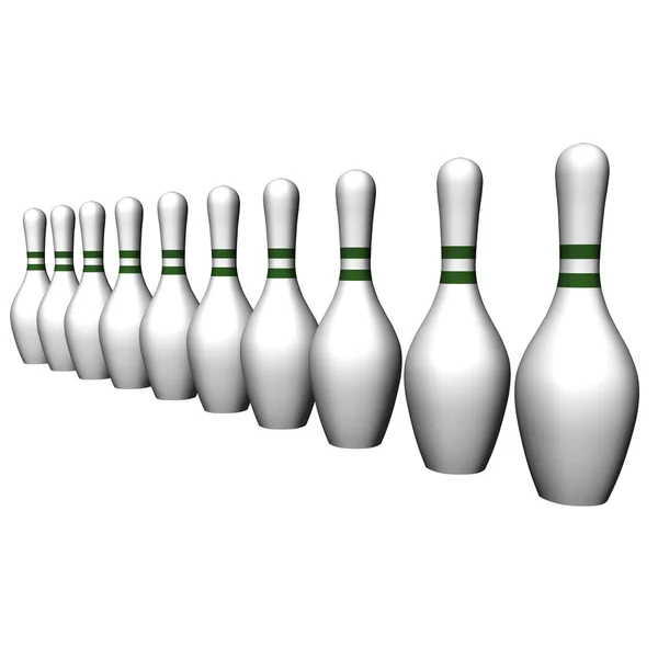 Bowling egy fehér háttér előtt fehér mérete. — Stock Fotó
