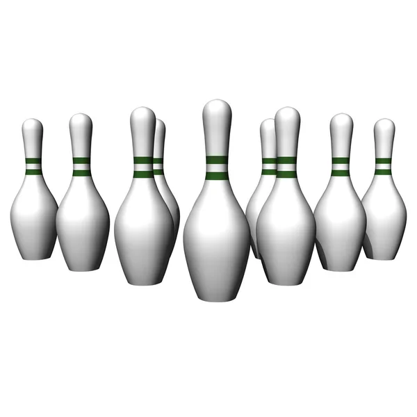 Witte grootte van bowling op een witte achtergrond. — Stockfoto
