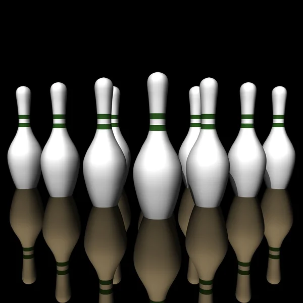 Witte grootte van bowling op een gladde ondergrond. — Stockfoto