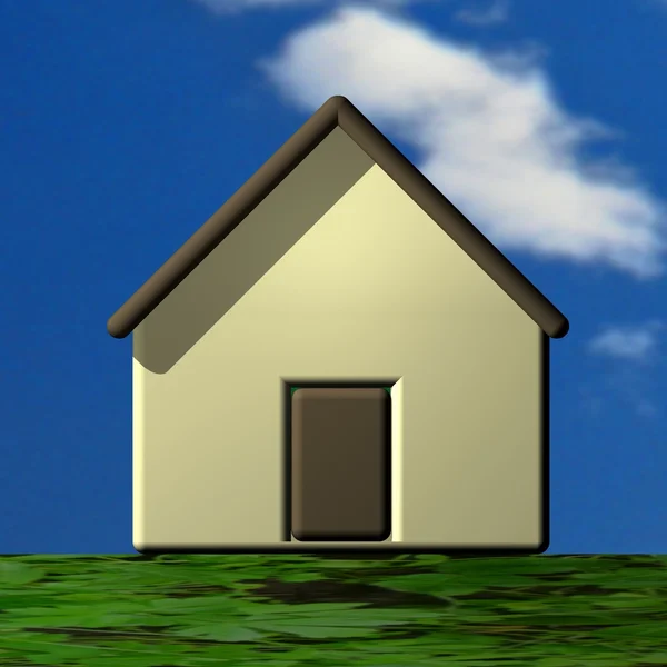 Das kleine einstöckige Haus, 3d. — Stockfoto