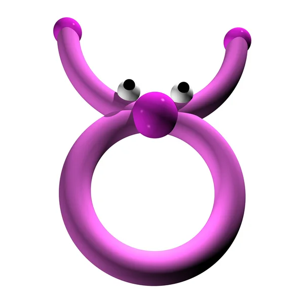Женский розовый знак зодиака, вид снизу, 3d, он изолирован . — стоковое фото