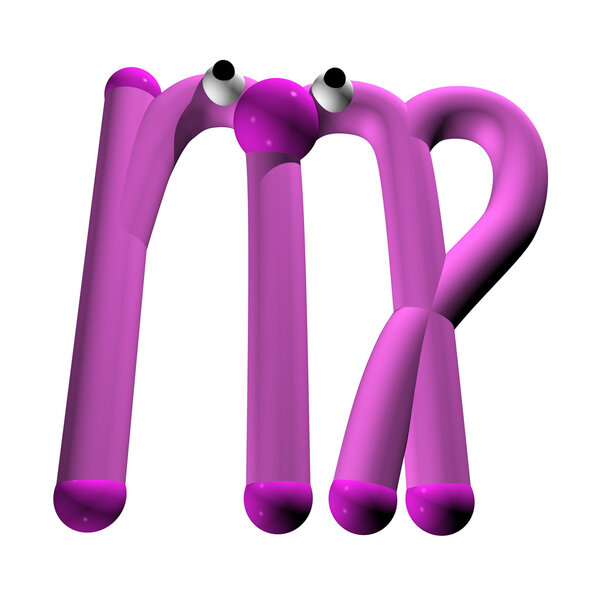 Female pink zodiac signs, the bottom view, 3d, it is isolated.