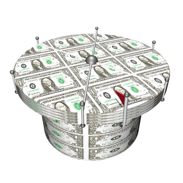 Dollar game table of good luck and choice of the best, 3d, it is isolated. — Stock Photo, Image