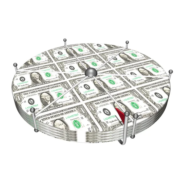 Dollar game table of good luck and choice of the best, 3d, it is isolated. Stock Picture