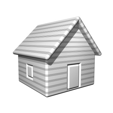 The small one-storeyed house with a musical camp, 3d, it is isolated. clipart