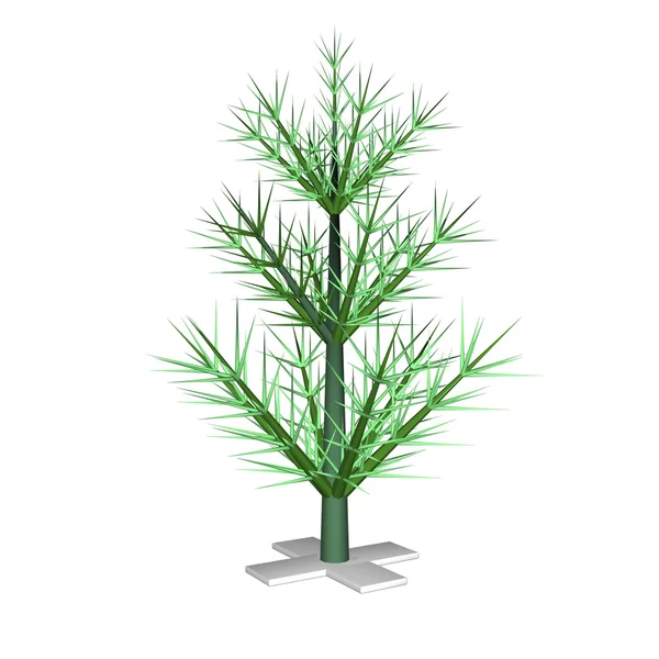 stock image The green New Year Christmas fur-tree, is not dressed up, 3d