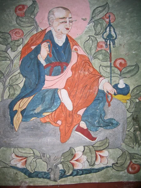 ラダック、インド、中世の壁図面、レーについて修道院. — ストック写真