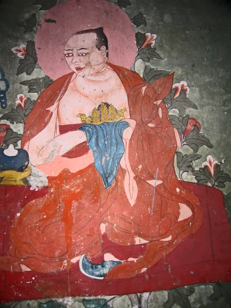Ladakh, india, középkori fali rajzok egy kolostorban, arról a leh. — Stock Fotó