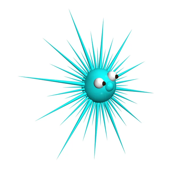 Blauer Stern mit Augen auf weißem Hintergrund, isoliert, 3d. — Stockfoto