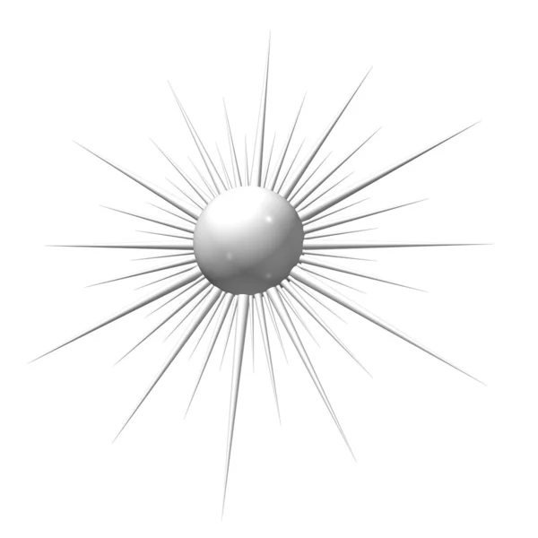 Weißer Stern auf weißem Hintergrund, isoliert, 3d. — Stockfoto