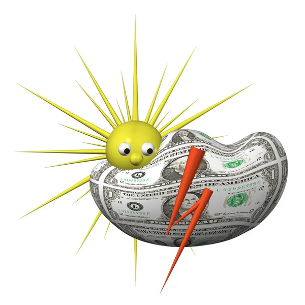 Символ погоди на фінансових ринках, гроза з сонцем — стокове фото