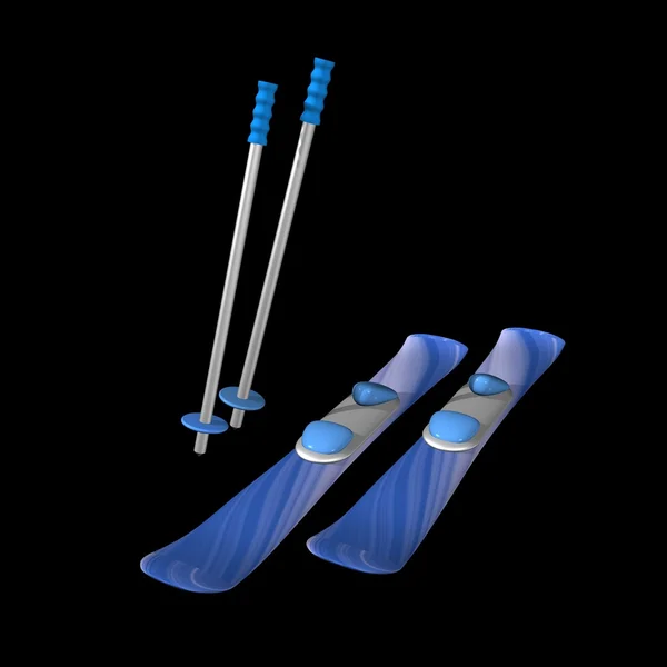 Mountain skiing with fastenings and mountain-skiing sticks Obraz Stockowy