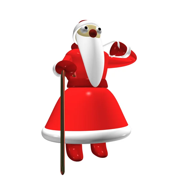 Santa Claus o el abuelo Frost con una bolsa de regalos, 3d . —  Fotos de Stock