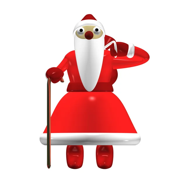 Santa Claus or Grandfather Frost with a bag of gifts, 3d. — Stock Photo, Image