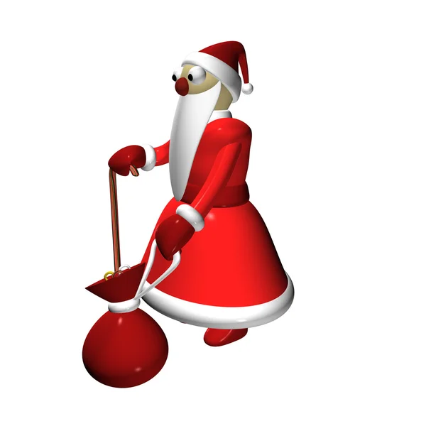 Santa claus of grootvader vorst met een zak van giften, 3d. — Stockfoto