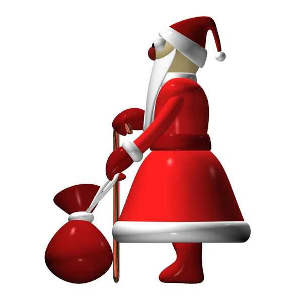 Santa claus of grootvader vorst met een zak van giften, 3d. — Stockfoto