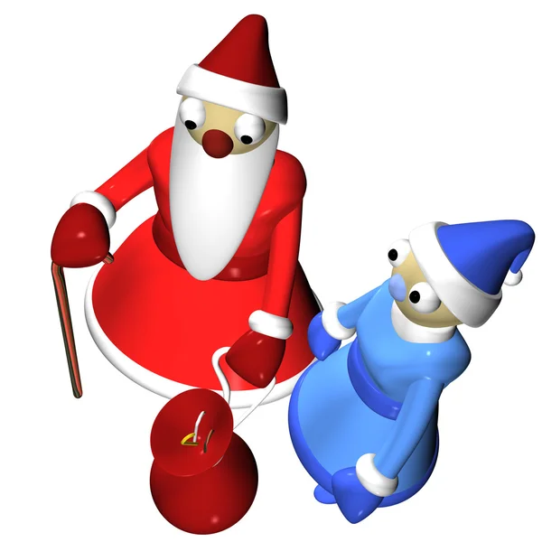 Санта-Клаус або Діда Мороза, дівчина Санта-Клауса або Снігуронька — стокове фото