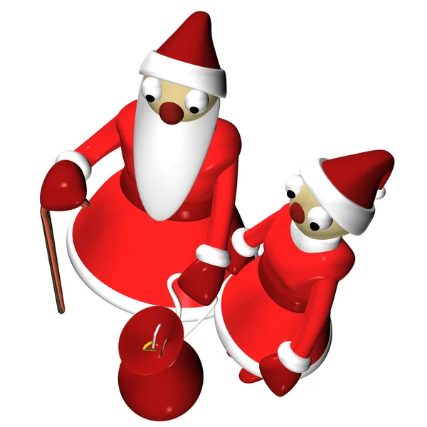 Santa Claus o Padre Frost, niña Santa Claus o Doncella de Nieve —  Fotos de Stock
