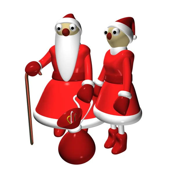 Santa claus nebo Mrazík, dívka santa claus nebo Sněhurka — Stock fotografie